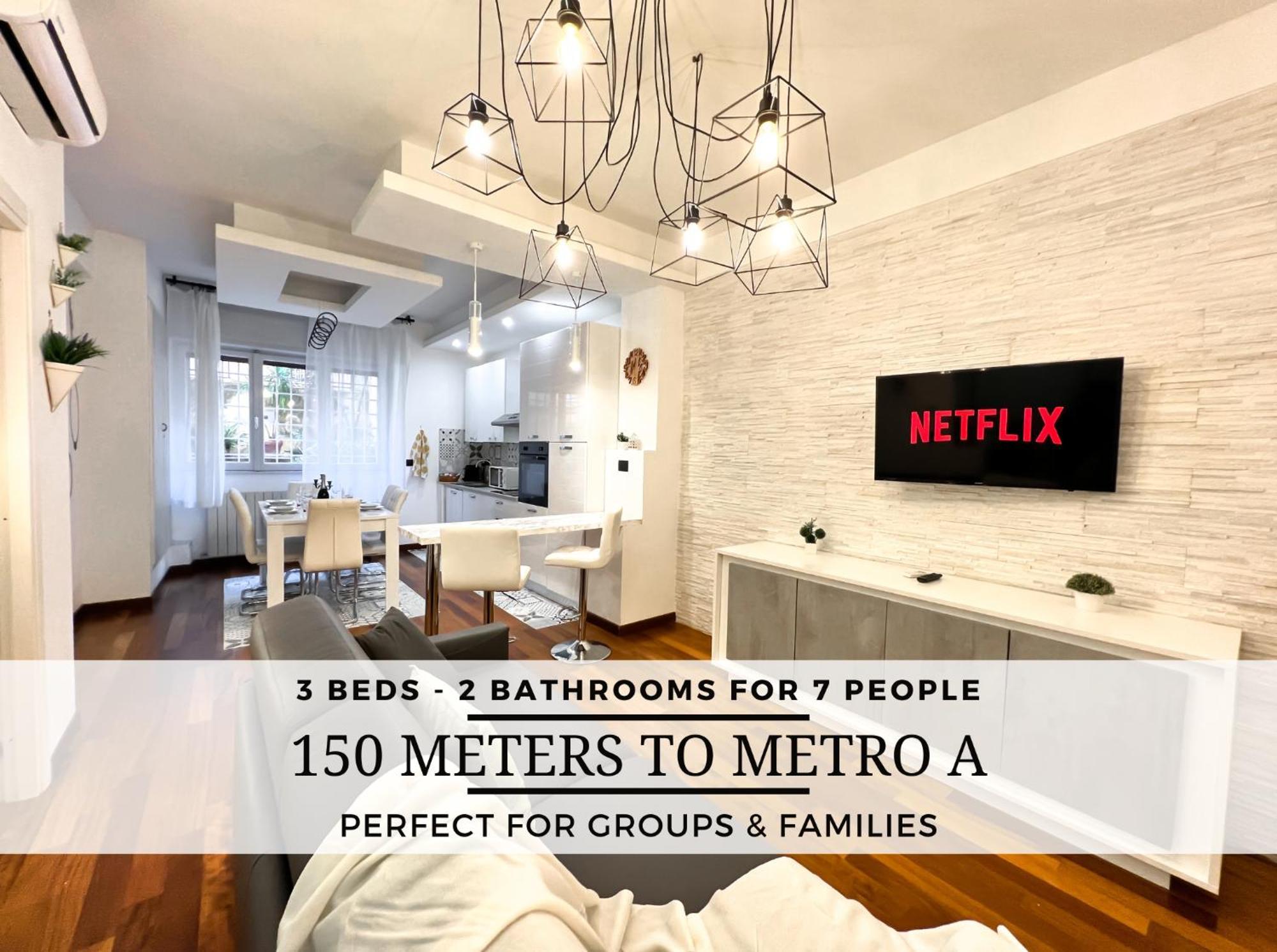 Unique House - 3 Bedrooms & 2 Bathrooms With 4 Beds - 100 Meters To The Metro A Roma Dış mekan fotoğraf